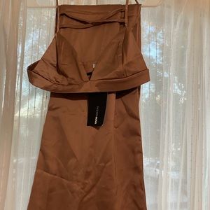 Satin Rose gold Fashion Nova 2 piece set